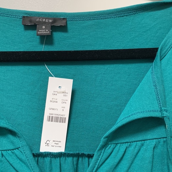 J. Crew Broken In Tiered Mini Dress in Green Deep Patina Size Small - Picture 7 of 7